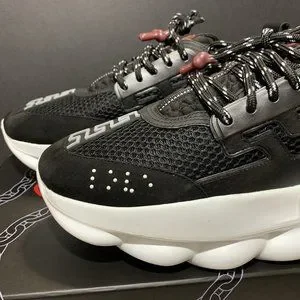 Brand New Versace Chain Reaction Black White Sneaker